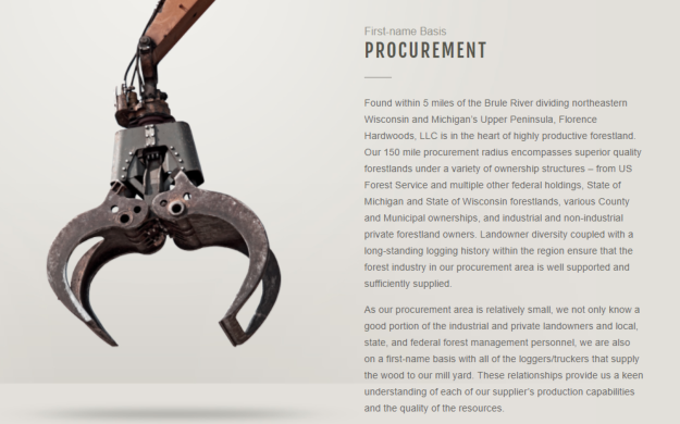 Florence Hardwoods website page
