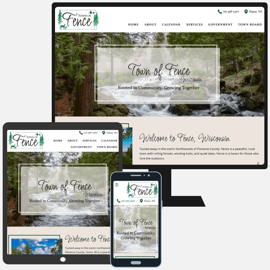 North Country Website Design Responsive Site made for Fence WI