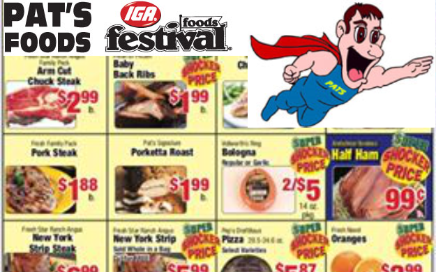Pats Foods IGA Festival foods flier