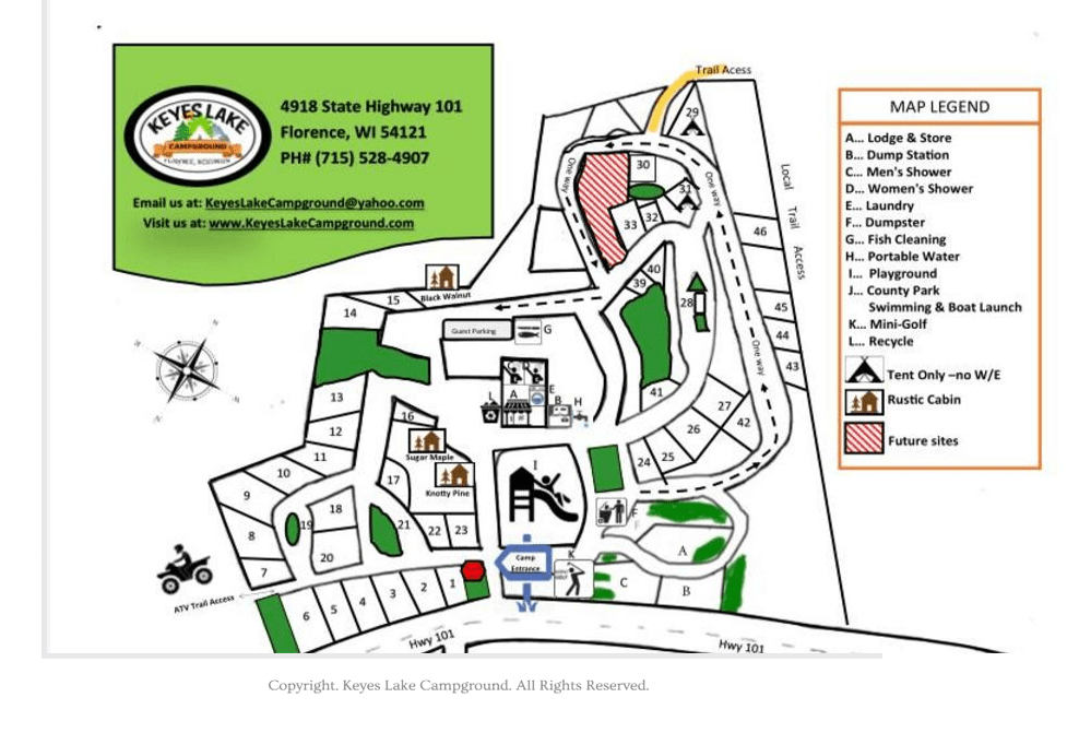 Keyes Lake Campground Map